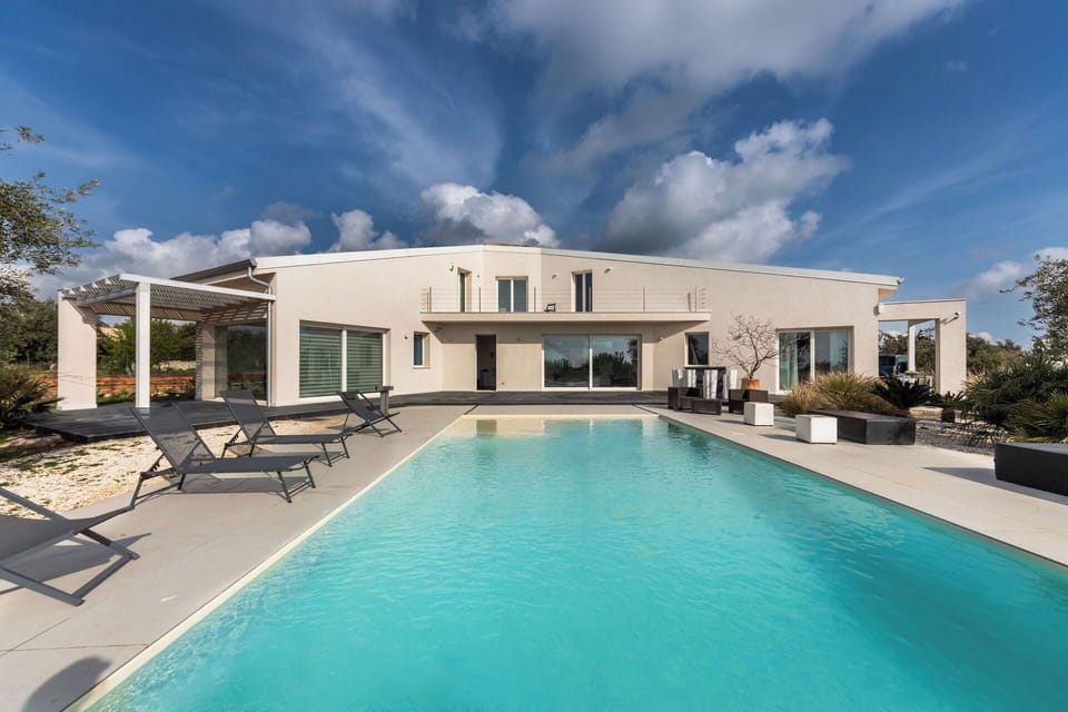 Blue, Swimming Pool, Residential Area, Estate, Home, Resort, Villa, Shade, Mansion, Hacienda