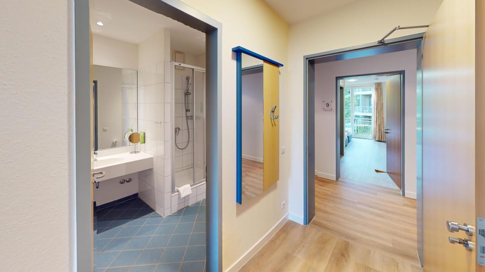 Comfort Triple Room, Patio | Bathroom | Shower, hair dryer, towels, soap