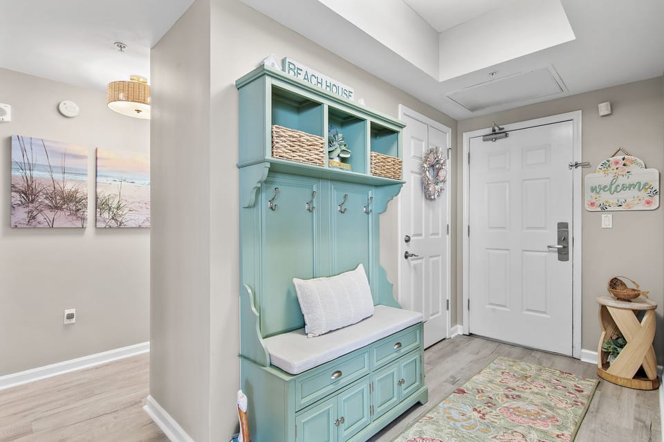 Entryway with storage for all of your beach needs
