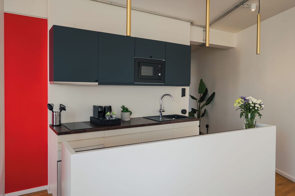 Deluxe Penthouse, Balcony, City View | Private kitchen | Espresso maker, coffee/tea maker, fridge, microwave