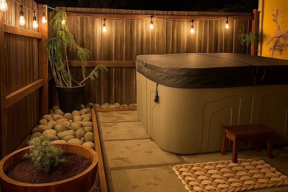 Outdoor spa tub