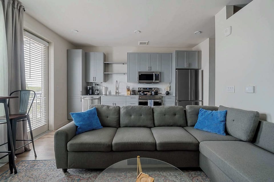 Inviting living room with plush sectional