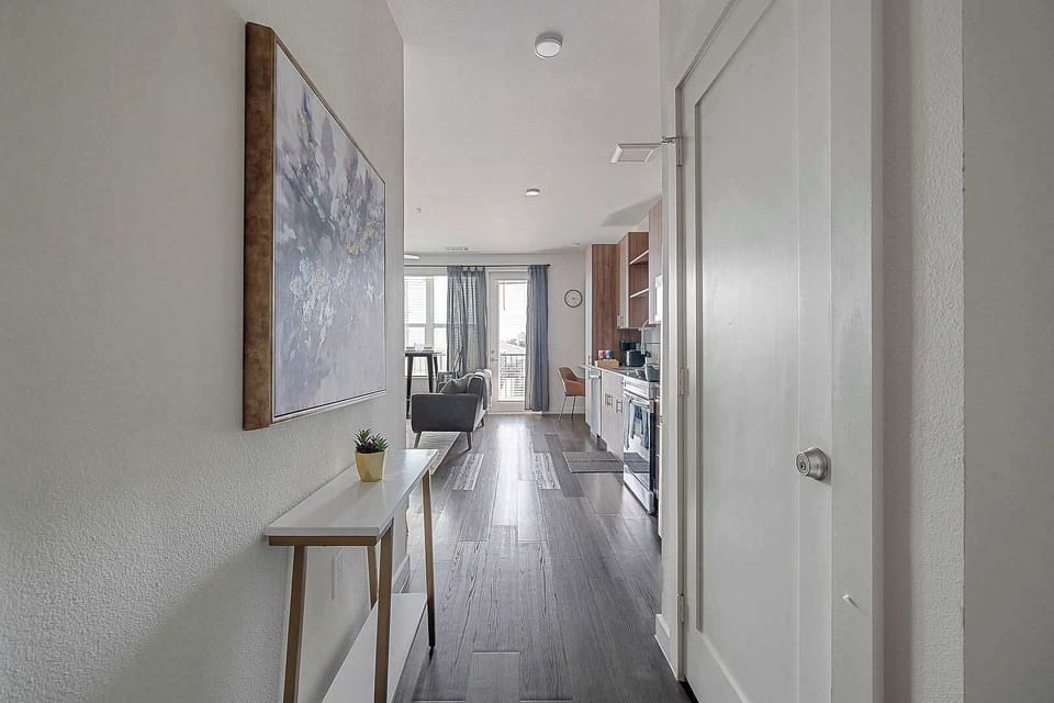 Modern hallway with clean design and natural light