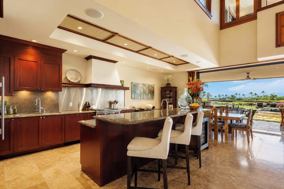Luxury Home, 3 Bedrooms, Ocean View (OOE-2A) | Private kitchen | Coffee/tea maker, fridge, microwave, oven