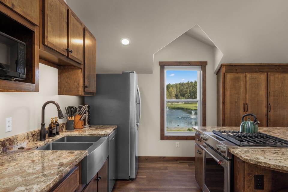 Viewing the beautiful property while cooking (or not)