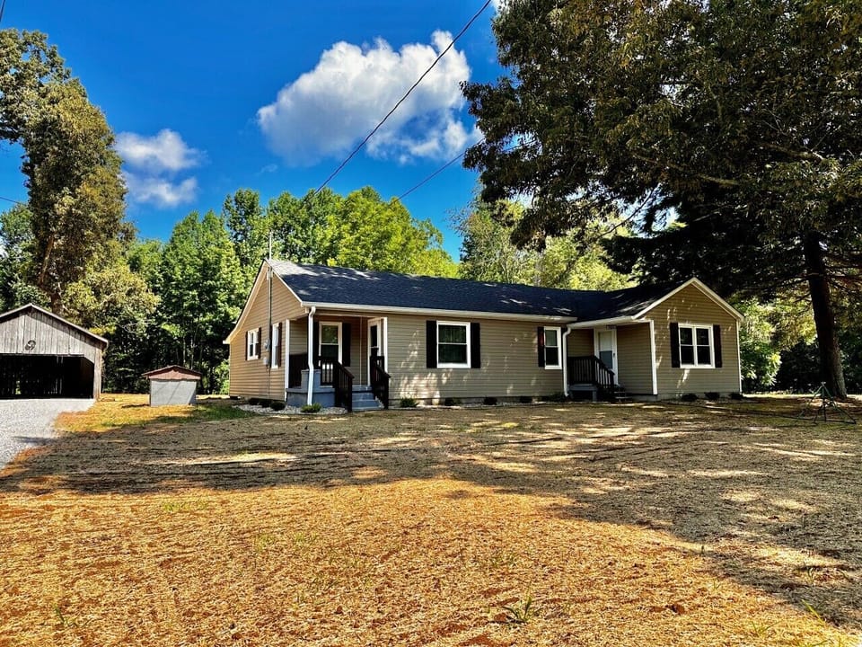 Exterior Front of House New Lawn