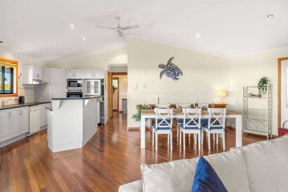 The inviting living room provides plenty of space for everyone to spread out and enjoy quality time together