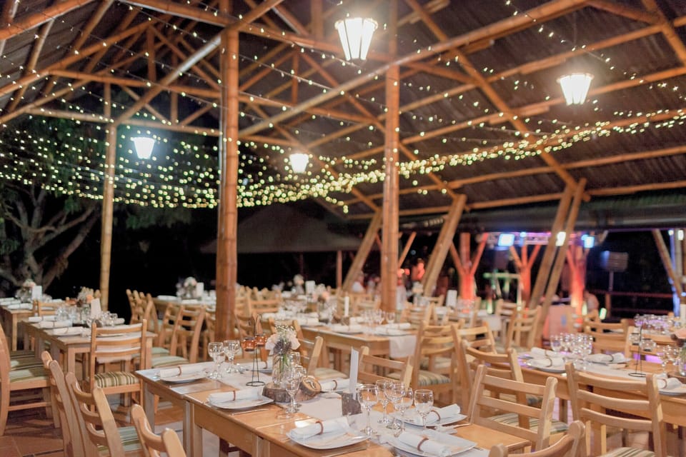 Outdoor banquet area