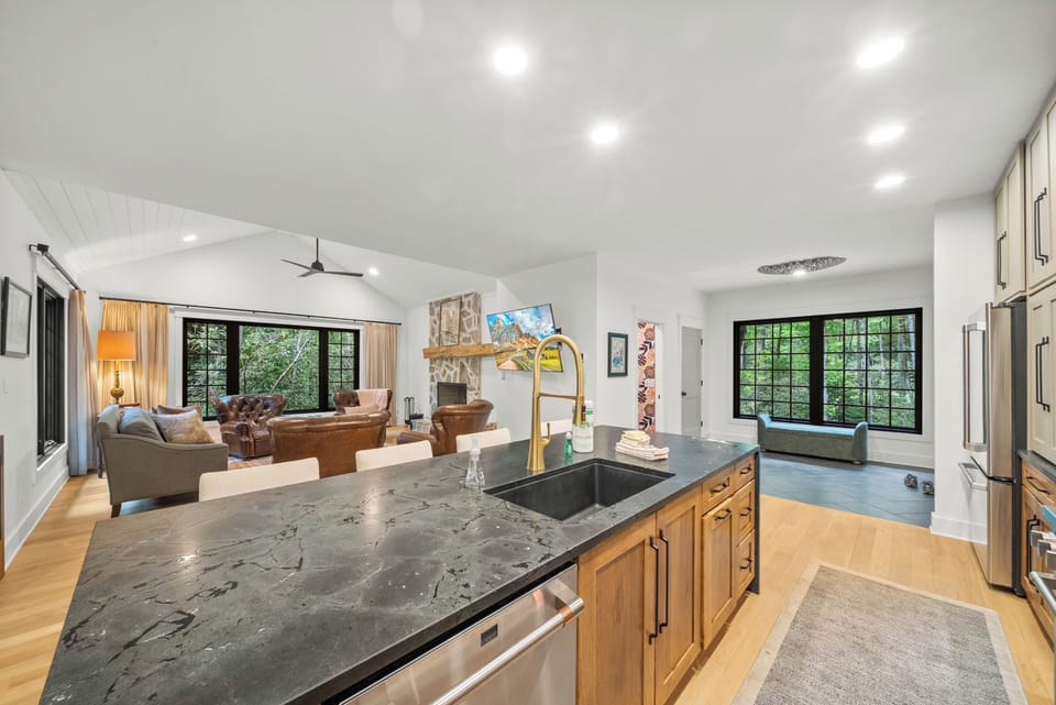Soapstone Center Island with Basin Sink