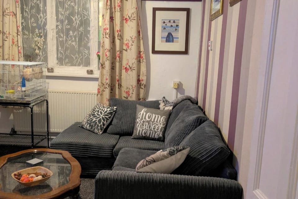 Lounge with corner sofa, games for everyone to use for quiet nights in 
& Tv