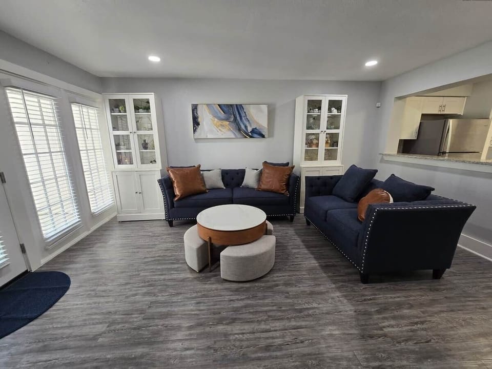 Welcome Home! We've curated this living room space for comfort and entertainment.