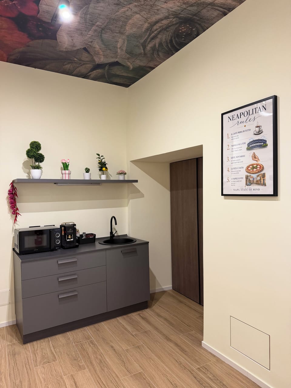 Microwave, espresso maker