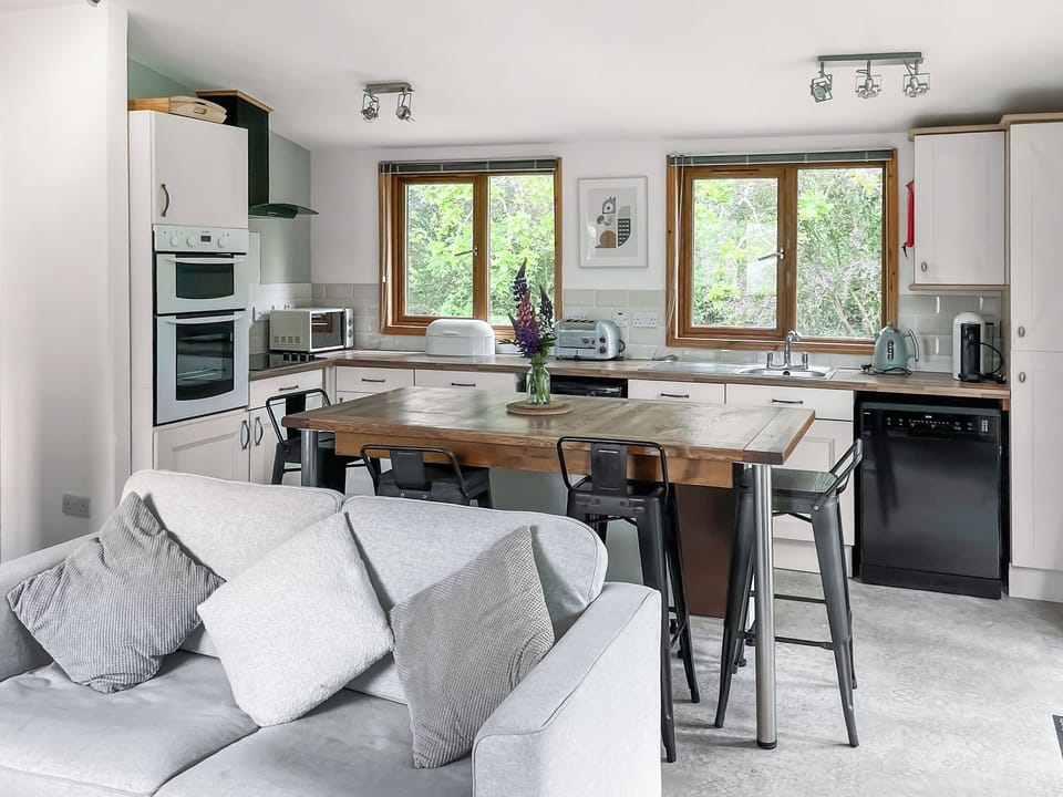 Open plan living space | Torridge Lodge - Bridge Farm Country Stays, Sheepwash