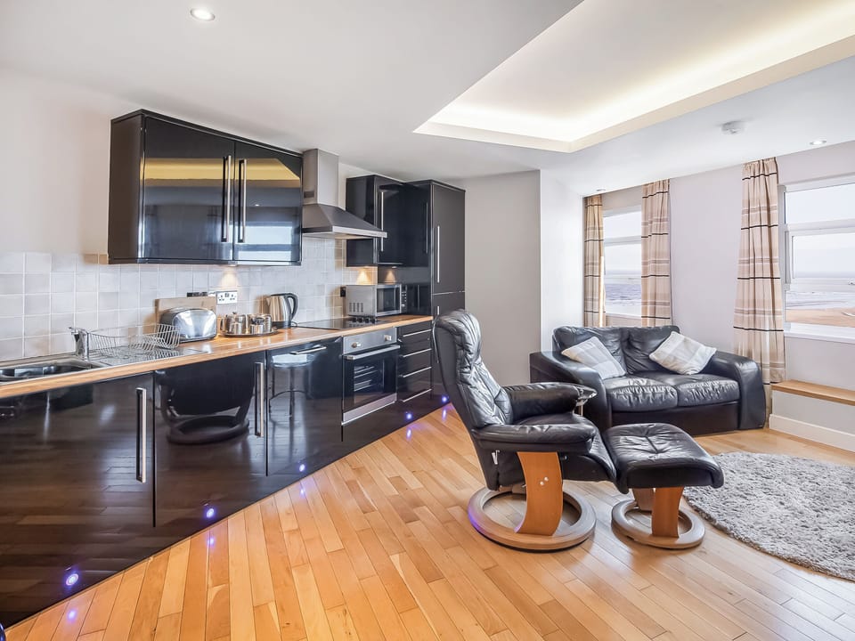 Open plan living space | QM11 Lakeland Suite - Queens Mansions, Bispham, near Blackpool