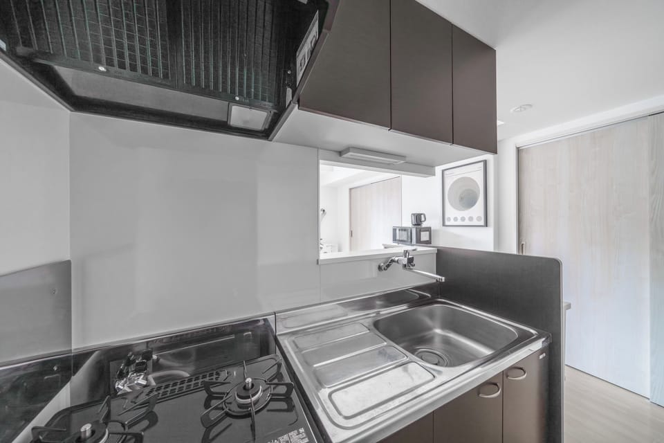 Apartment | Private kitchen | Fridge, microwave, stovetop, rice cooker
