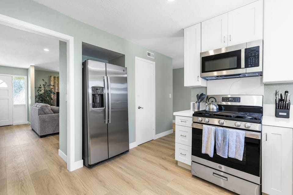 Prepare and enjoy your own meal in this beautiful kitchen. 