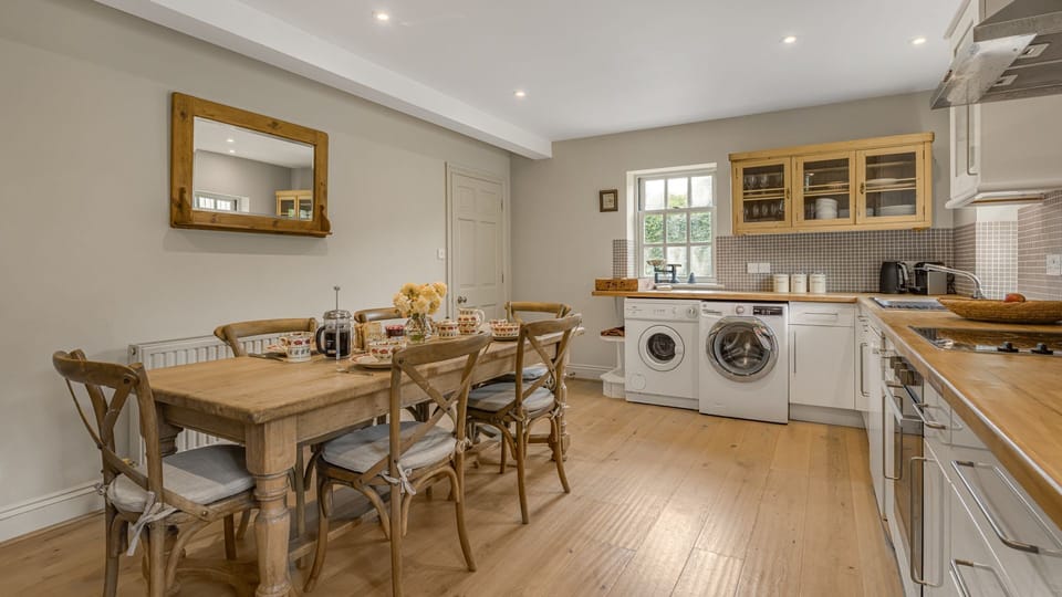 Claytons Cottage has a spacious kitchen with oven and hob, fridge-freezer, toaster, microwave, kettle, washing machine, dryer and Nespresso coffee machine