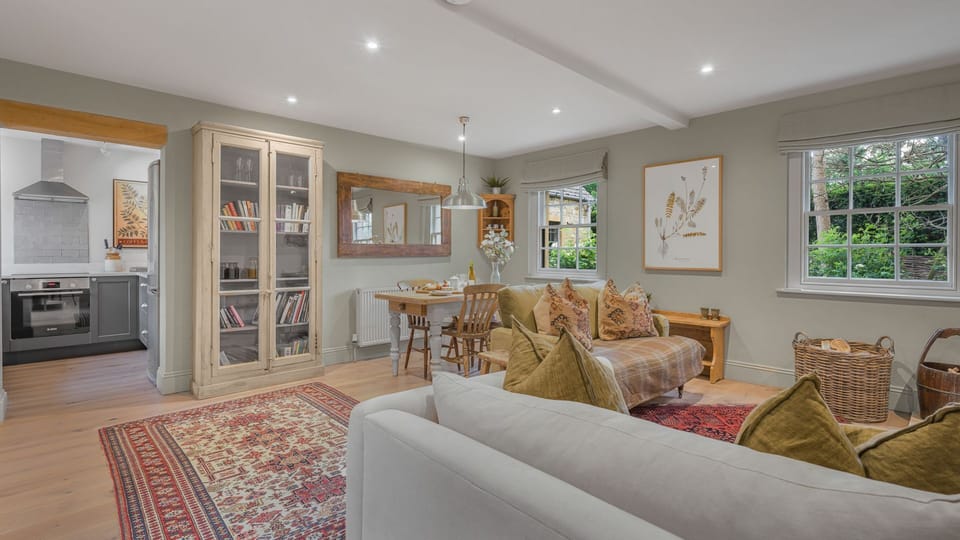 The Hideaway has a spacious open-plan living and dining room
