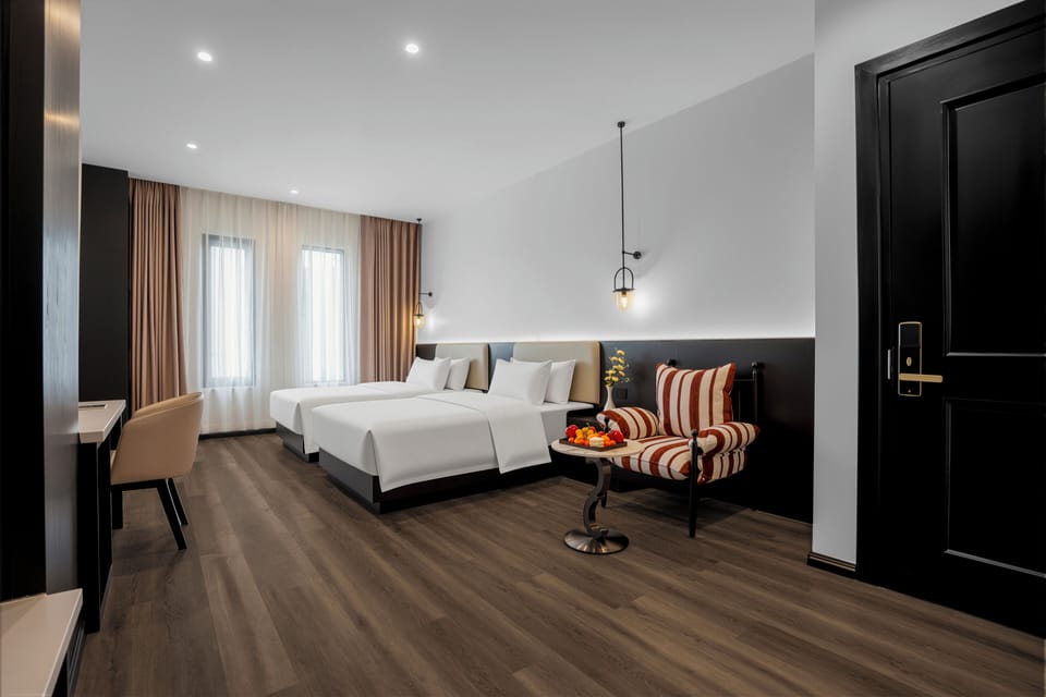 Minibar (free items), desk, laptop workspace, WiFi (free)