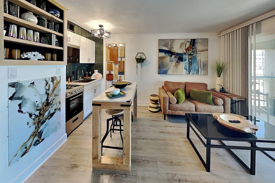 Open Concept Living Room, Kitchen, & Dining Area