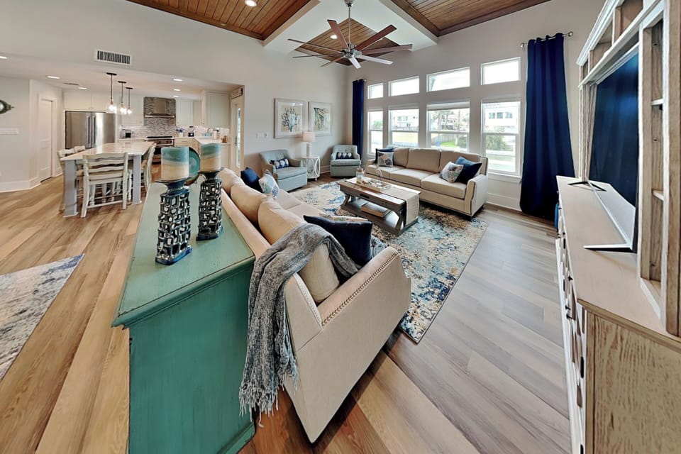 Open Concept Living Room, Kitchen, & Dining Area - First Floor