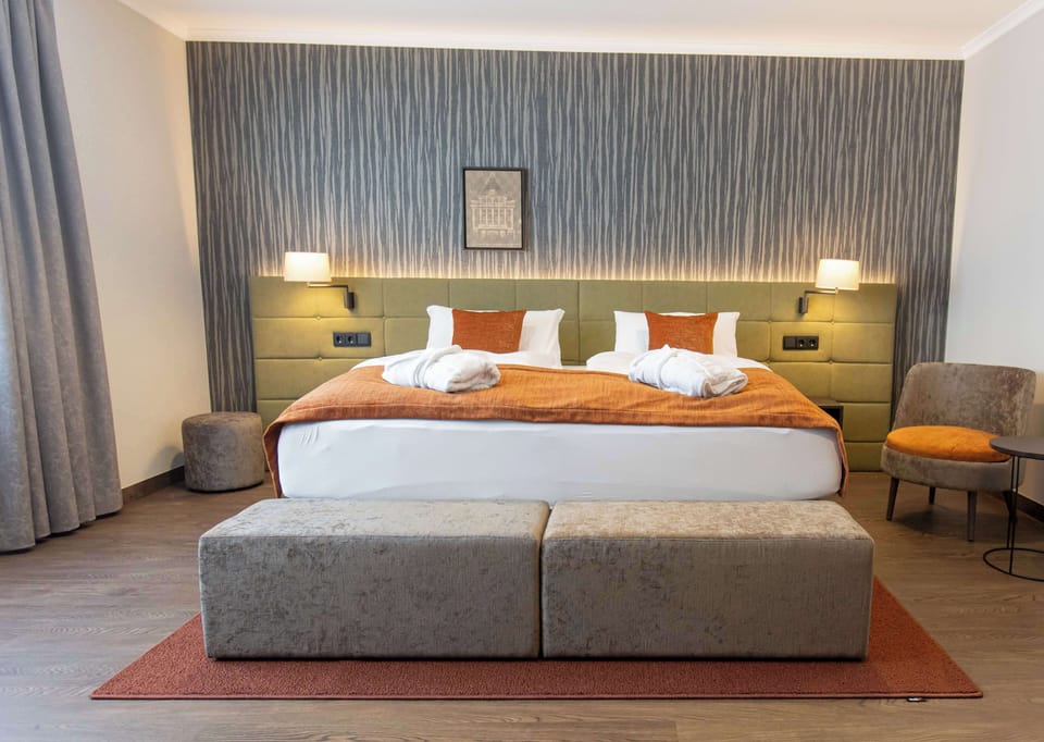 Standard Apartment, 1 Queen Bed, Kitchenette (Living Room) | 1 bedroom, hypo-allergenic bedding, in-room safe, individually decorated