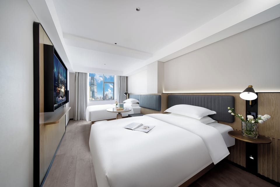 Luxury Quadruple Room, 2 Double Beds, Housekeeping, City View | Premium bedding, down comforters, pillowtop beds, minibar (free items)