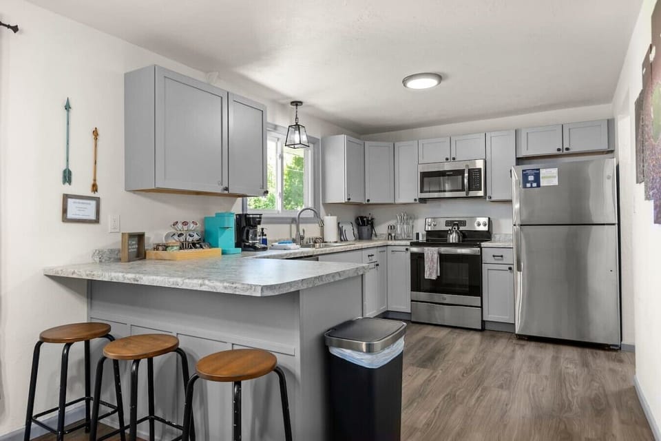 Extra seating at the kitchen island.