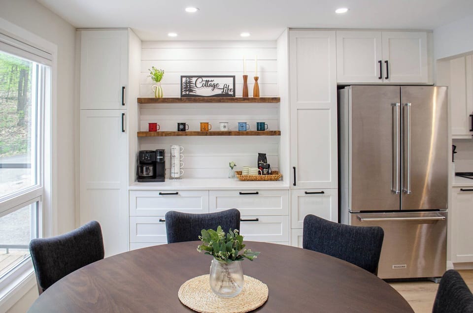 Coffee bar with hidden water cooler