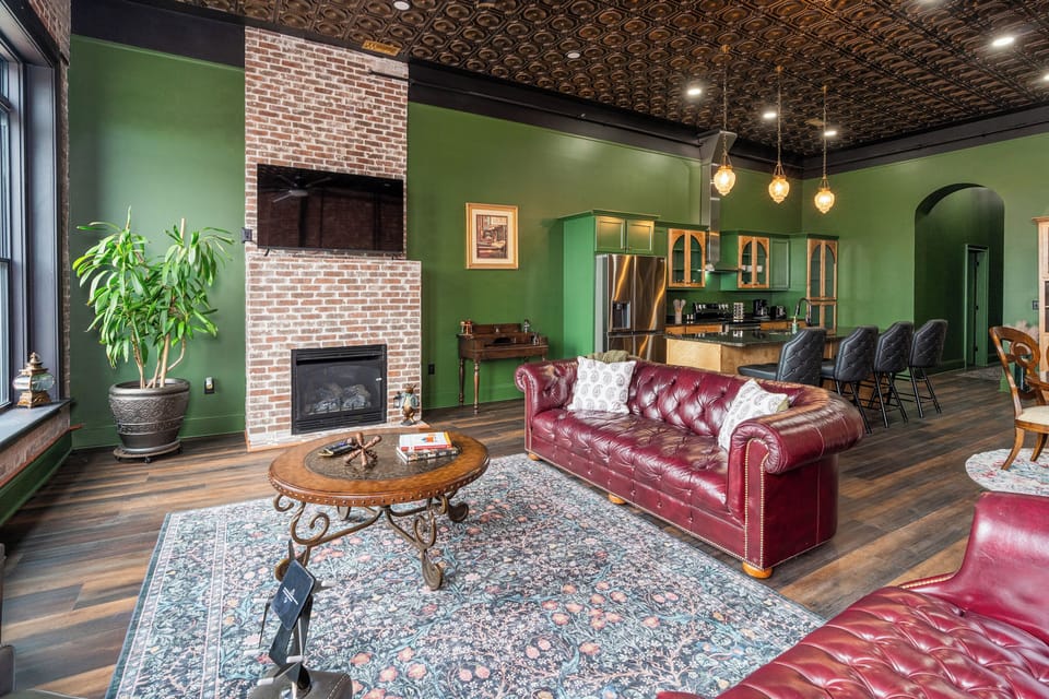 Propane fireplace in the living room