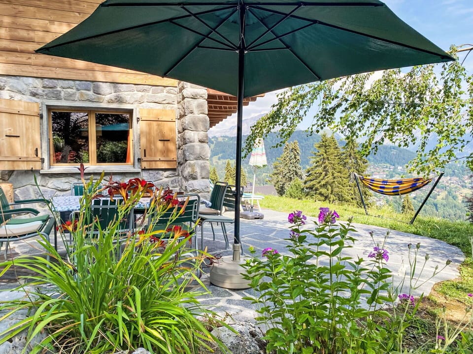 Umbrella, Outdoor Furniture, Furniture, Chair, Garden, Shade, Outdoor Table, Landscaping, Yard, Eco Hotel