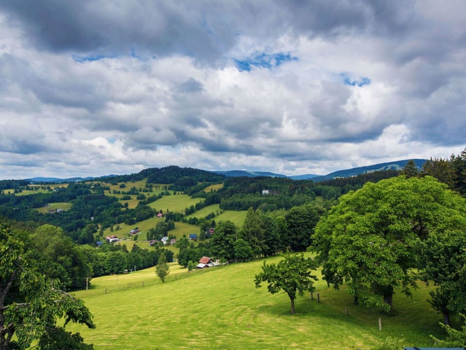 Blue, Sky, Mountainous Landforms, Tree, Grass, Cloud, Nature, Green, Hill, Grassland