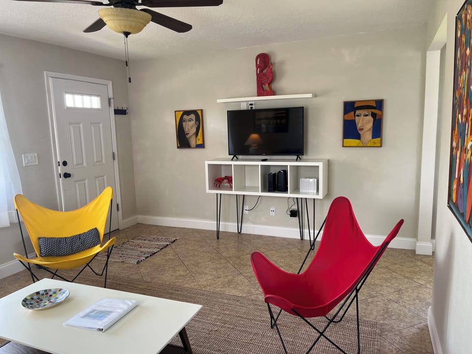 Partial view of the living room!