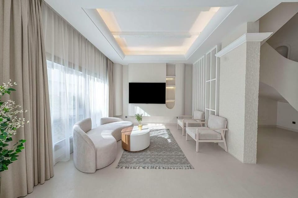 Luxury Villa, 4 Bedrooms, Poolside | Living area