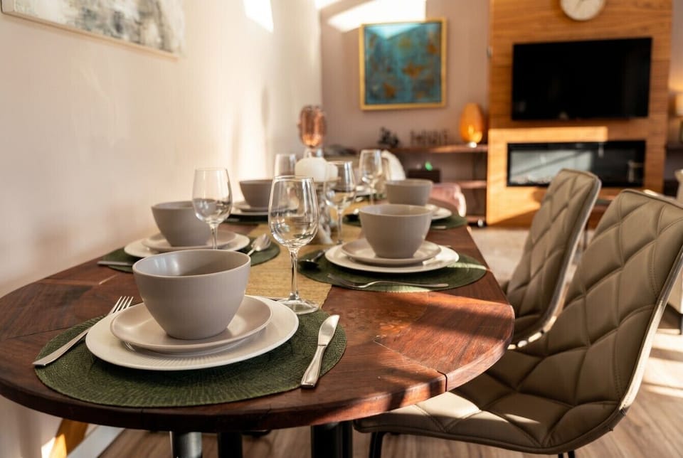 Beautifully laid table where breakfasts and dinners come together with ease.