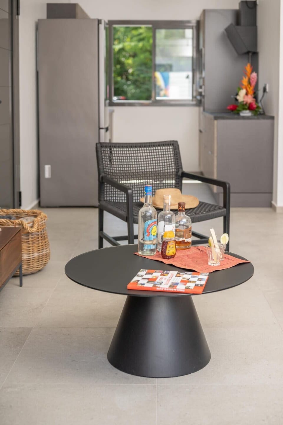 Living room table, open kitchen