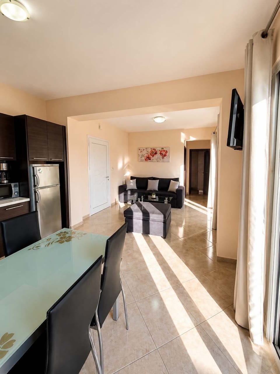 Bright private entrance and hallway leading to your comfortable holiday retreat in Crete.