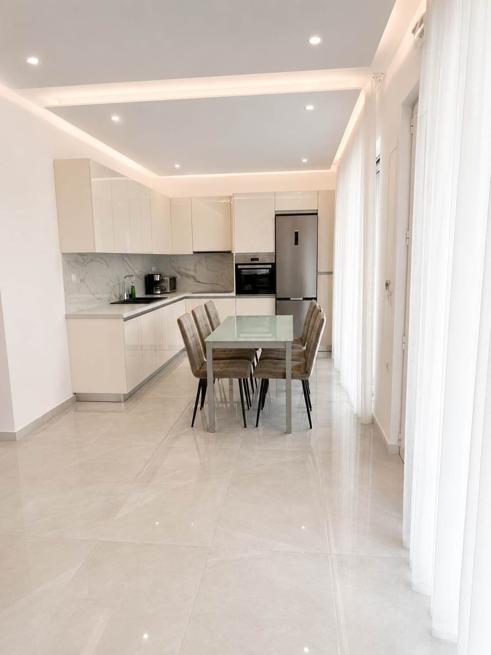 Enjoy meals together in a bright and welcoming dining space.