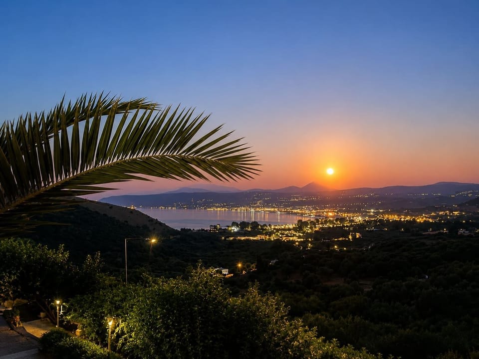Breathtaking sunset views over the bay from your private villa. Relax above the coastline and watch the lights of the town come alive as the sun sets behind the mountains.