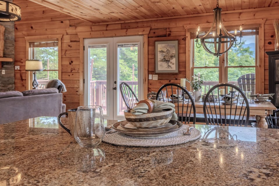 Fully stocked kitchen with open-concept dining and everything you need for home-cooked meals.