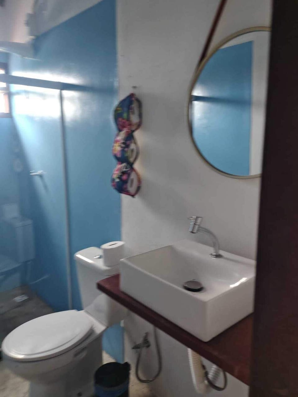 Shower, towels, soap, toilet paper