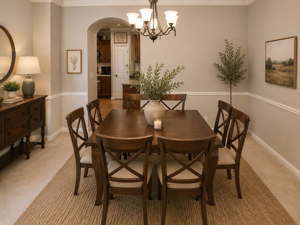 Elegant dining space perfect for family meals and gatherings.