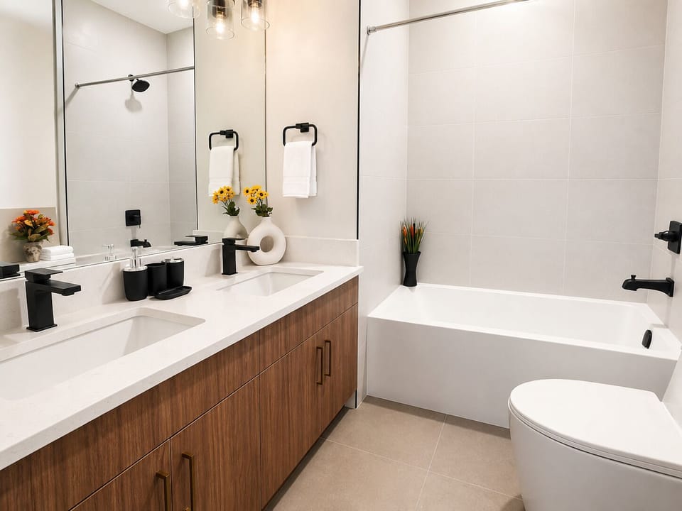 Suite | Bathroom | Free toiletries, hair dryer (on request), towels, soap