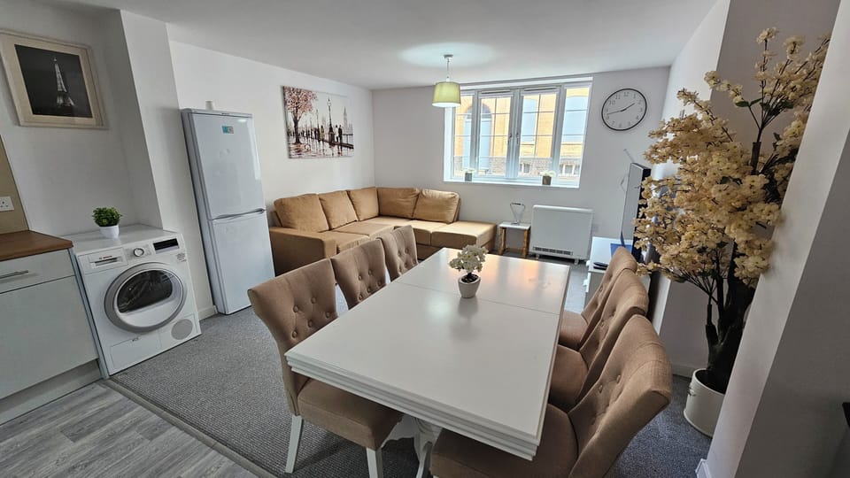Bright open-plan lounge and dining space with stylish, homely touches