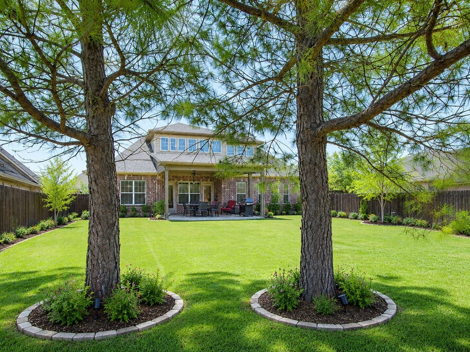 Expansive backyard oasis perfect for relaxing and outdoor fun.