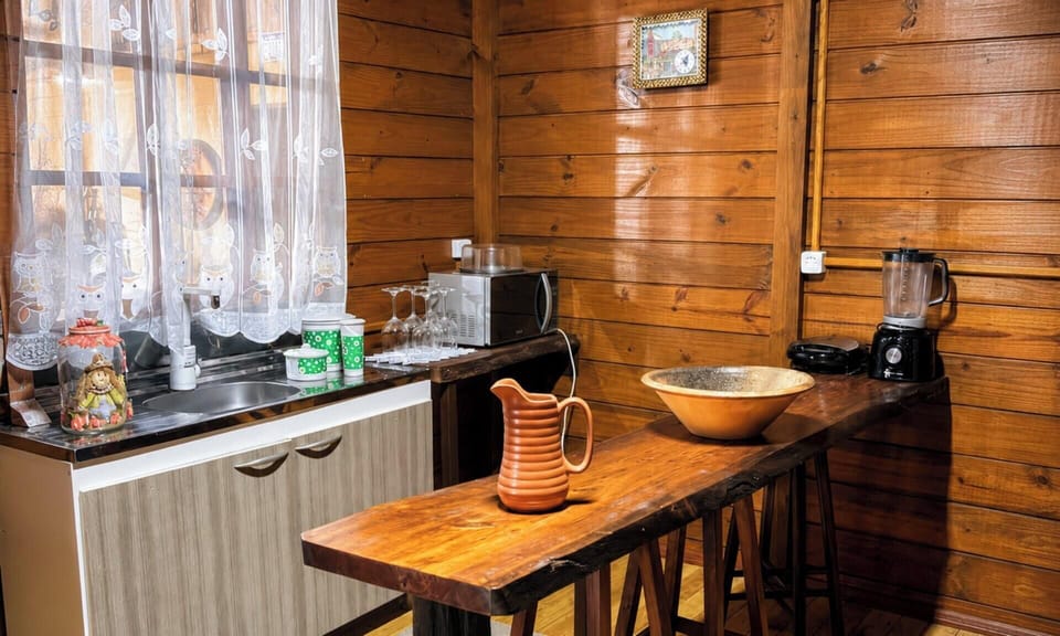 Chalet, 3 Bedrooms, Mountain View | Private kitchen | Fridge, microwave, cookware/dishes/utensils, dining table
