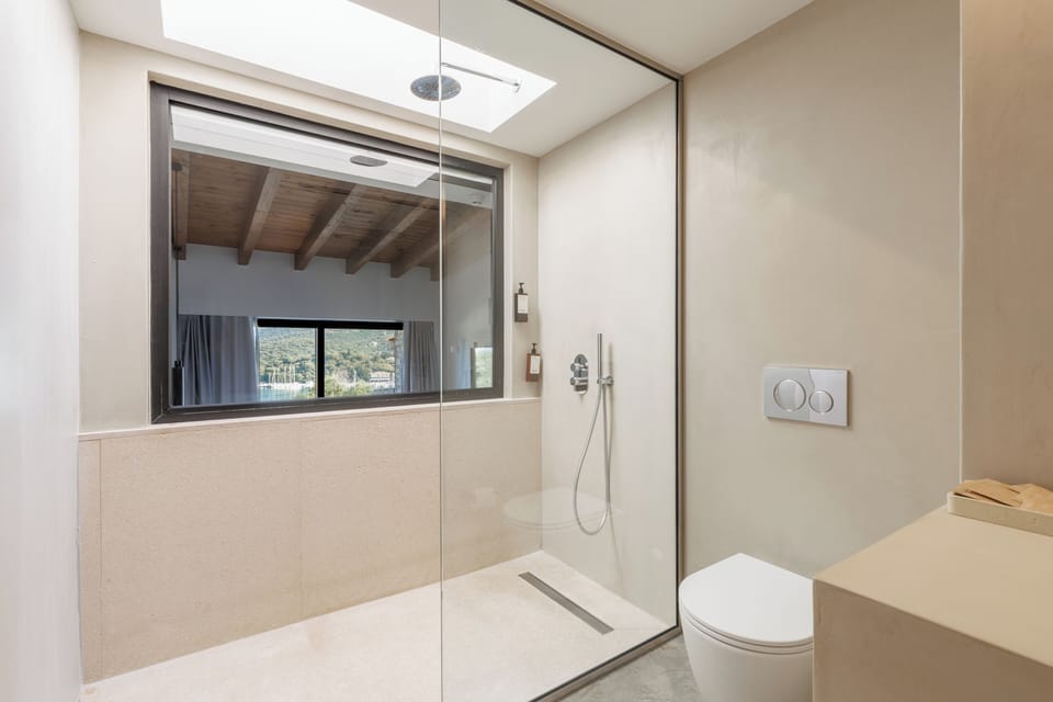 Double or Twin Room, 1 Queen Bed, Sea View | Bathroom | Shower, hair dryer, towels, soap