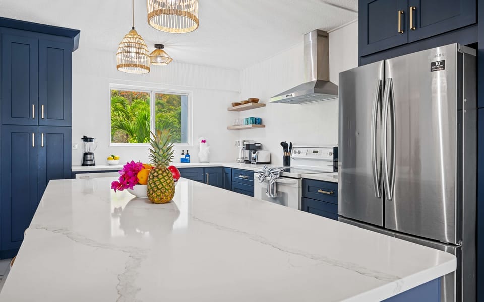 Bright, functional, and fully stocked for everything from morning coffee to family dinners.