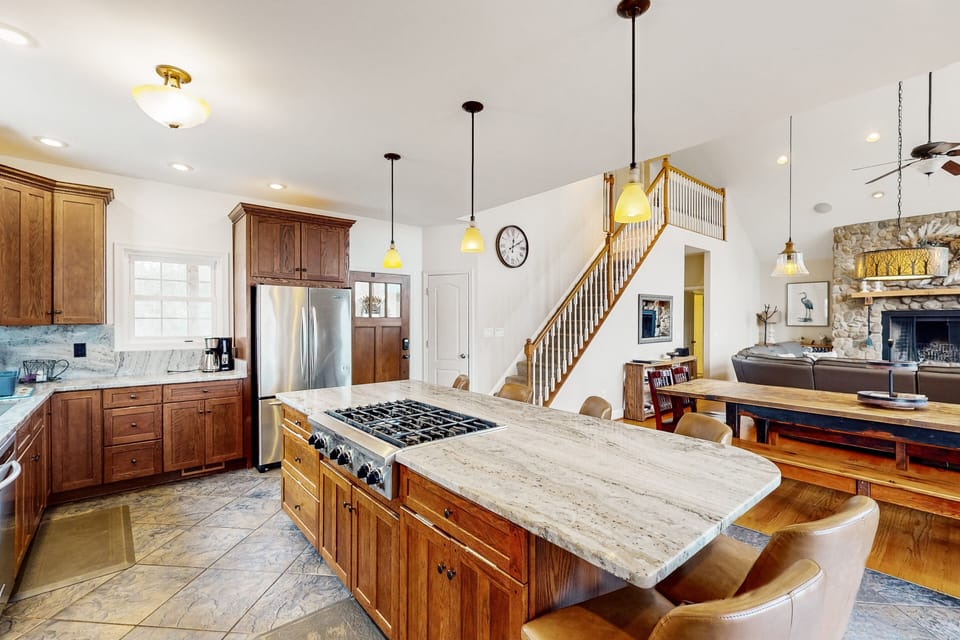 House, Multiple Beds, Fireplace (Serenity Now) | Private kitchen