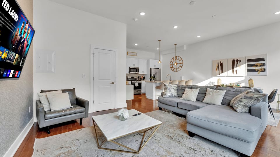 Apartment, 3 Bedrooms | Living area | 55-inch Smart TV with digital channels, streaming services